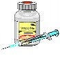Vaccine vial and syringe